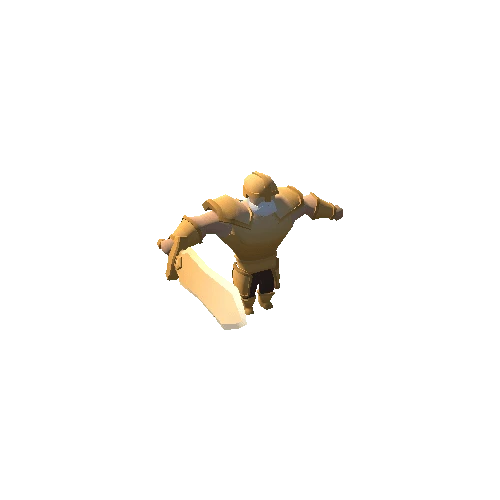 lowpoly knight gold